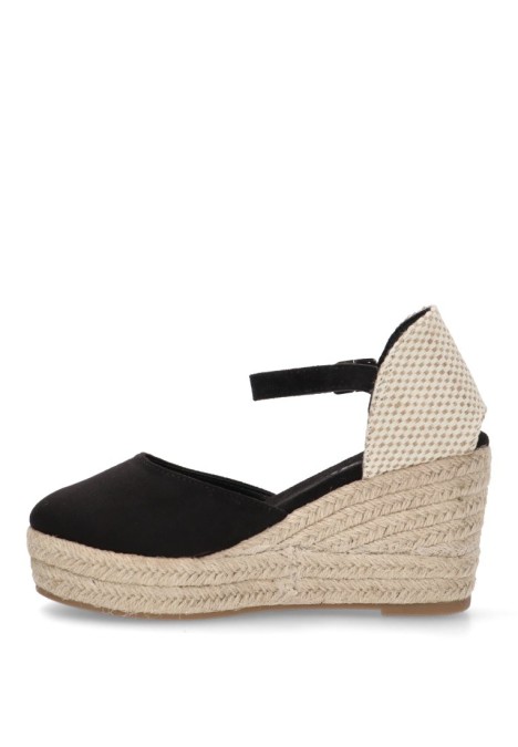 Alpargata de mujer REFRESH 172644 negro sintetico cuña alta
