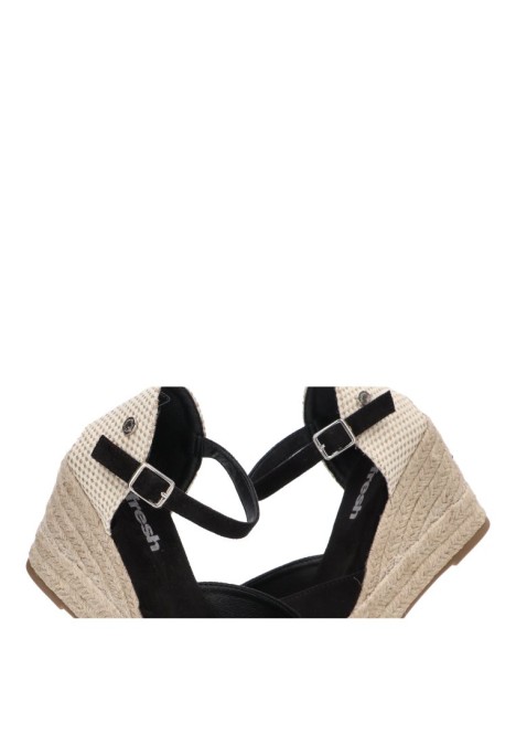 Alpargata de mujer REFRESH 172644 negro sintetico cuña alta
