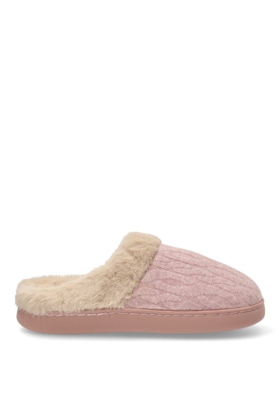 Zapatillas casa de mujer JOMIX md9607 rosa textil  suela plana