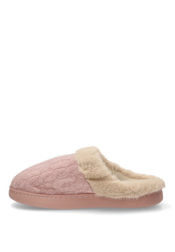 Zapatillas casa de mujer JOMIX md9607 rosa textil  suela plana
