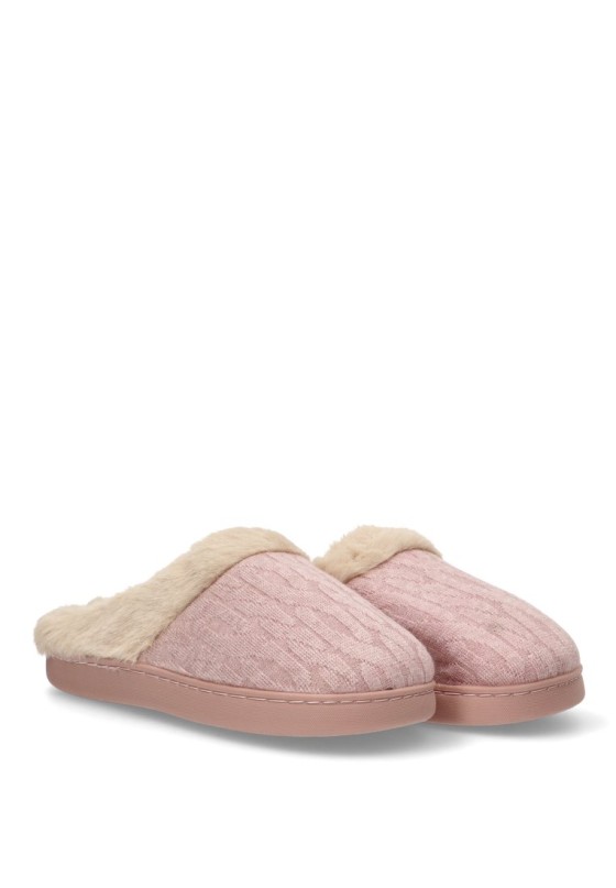 Zapatillas casa de mujer JOMIX md9607 rosa textil  suela plana
