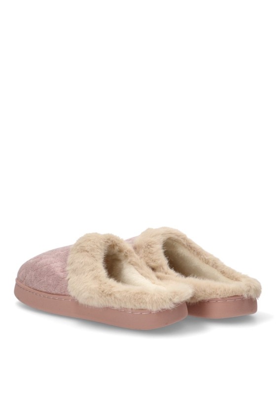 Zapatillas casa de mujer JOMIX md9607 rosa textil  suela plana