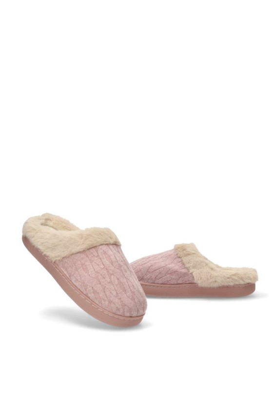 Zapatillas casa de mujer JOMIX md9607 rosa textil  suela plana
