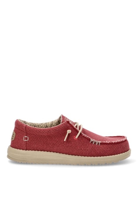 Nautico kiova mocasin de hombre DUDE wally braided rojo textil  suela plana