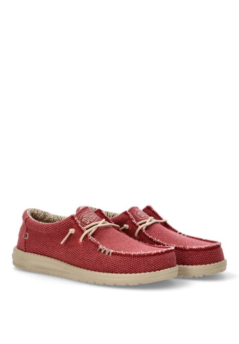 Nautico kiova mocasin de hombre DUDE wally braided rojo textil  suela plana