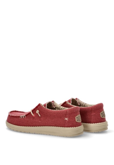 Nautico kiova mocasin de hombre DUDE wally braided rojo textil  suela plana