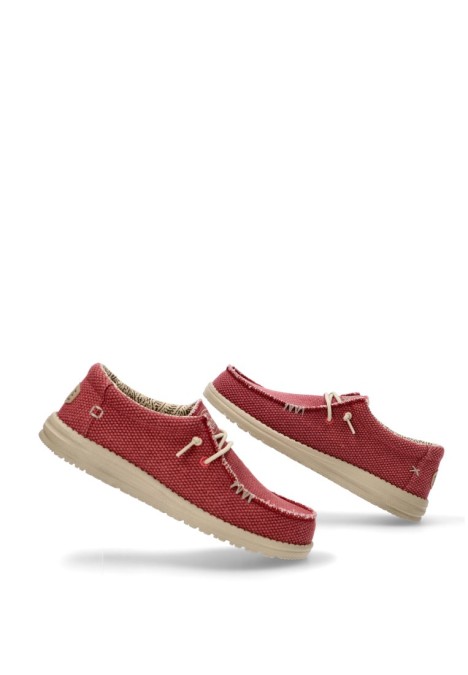Nautico kiova mocasin de hombre DUDE wally braided rojo textil  suela plana