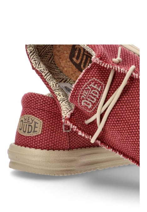 Nautico kiova mocasin de hombre DUDE wally braided rojo textil  suela plana