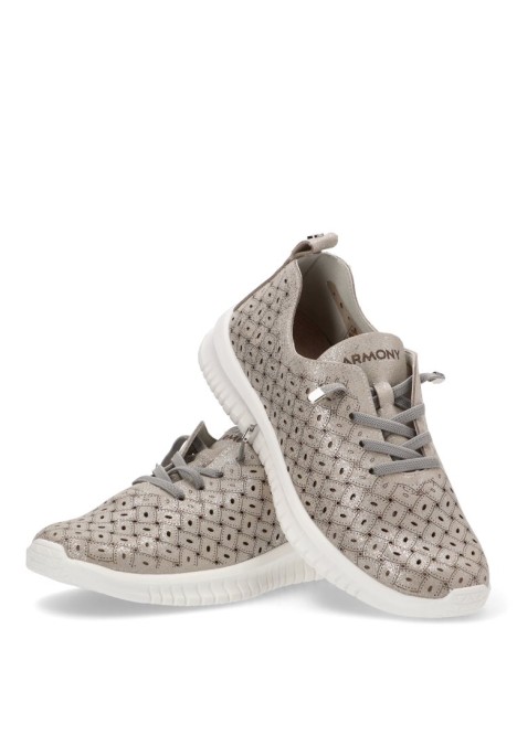 zapatillas plata mujer casual Armony 68001