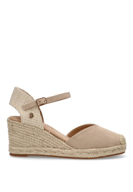 Alpargata de mujer ETIKA 20010 beige antelina cuña media