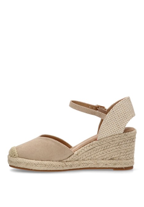 Alpargata de mujer ETIKA 20010 beige antelina cuña media