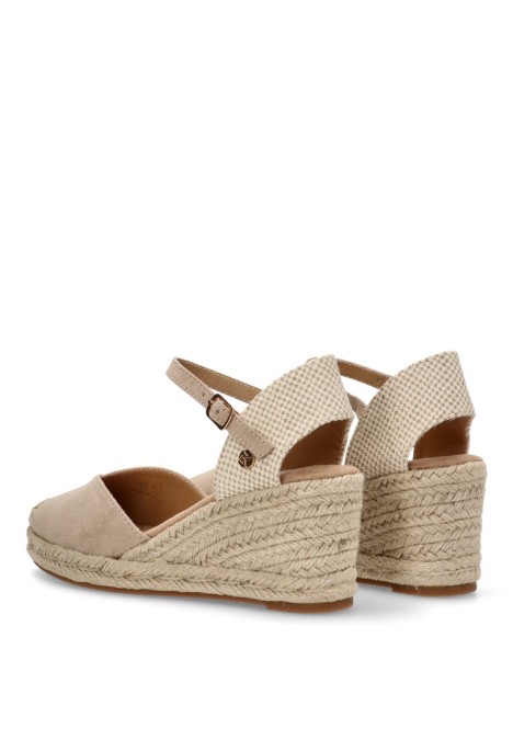 Alpargata de mujer ETIKA 20010 beige antelina cuña media
