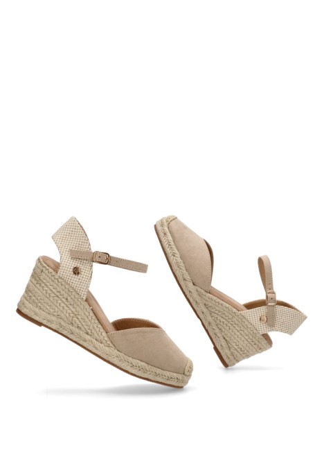 Alpargata de mujer ETIKA 20010 beige antelina cuña media