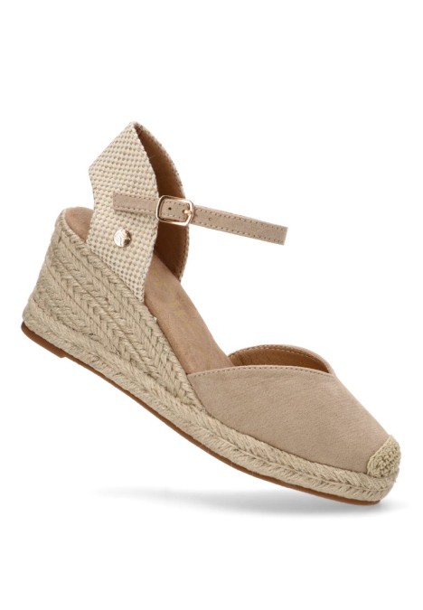 Alpargata de mujer ETIKA 20010 beige antelina cuña media
