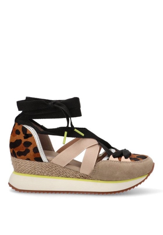 Deportivo de mujer GIOSEPPO ludlow leopardo piel cuña media