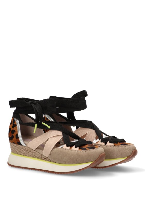 Deportivo de mujer GIOSEPPO ludlow leopardo piel cuña media