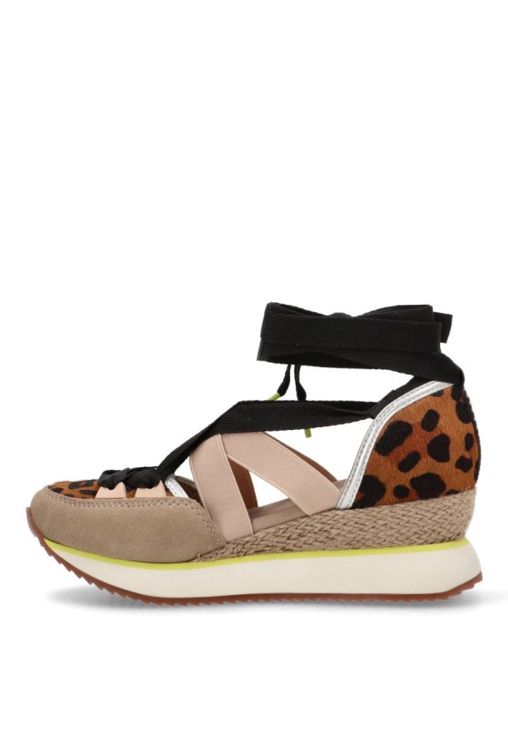 Deportivo de mujer GIOSEPPO ludlow leopardo piel cuña media