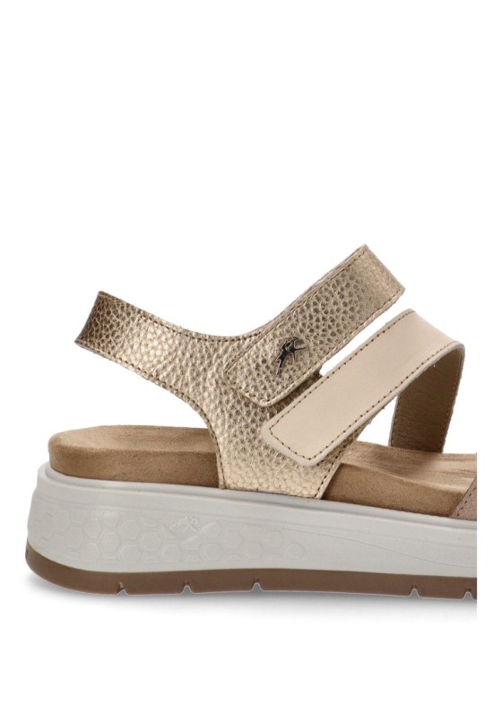 Sandalia de mujer FLUCHOS f2165 taupe piel suela plana