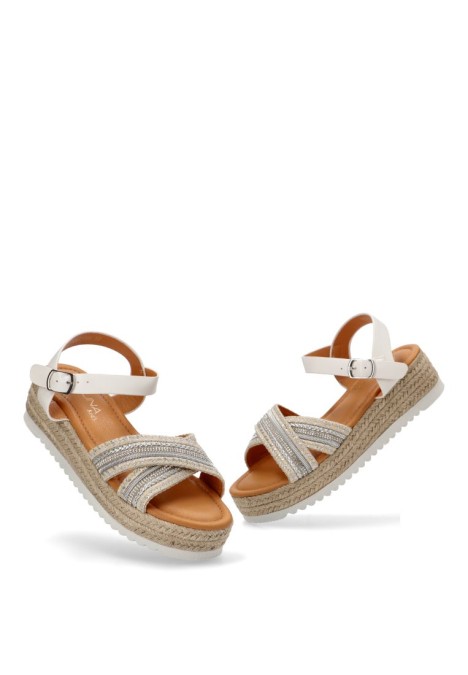 Sandalia de niña LUNA KIDS rbs1388 blanco sintetico suela doble