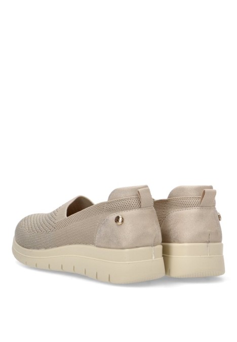 Zapato de mujer AMARPIES amd28396 beige textil  suela plana