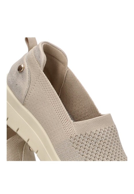 Zapato de mujer AMARPIES amd28396 beige textil  suela plana