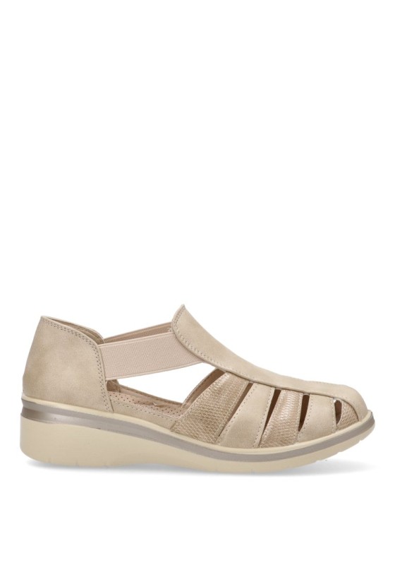 Sandalia de mujer AMARPIES amd28402 beige sintetico suela plana
