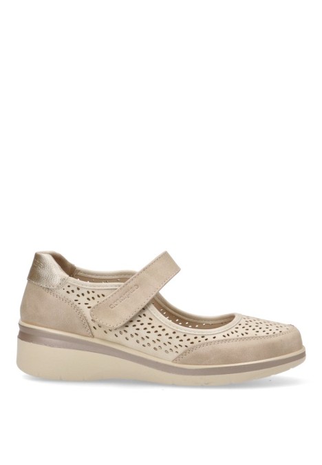Zapato de mujer AMARPIES amd28401 beige sintetico suela plana
