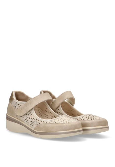 Zapato de mujer AMARPIES amd28401 beige sintetico suela plana
