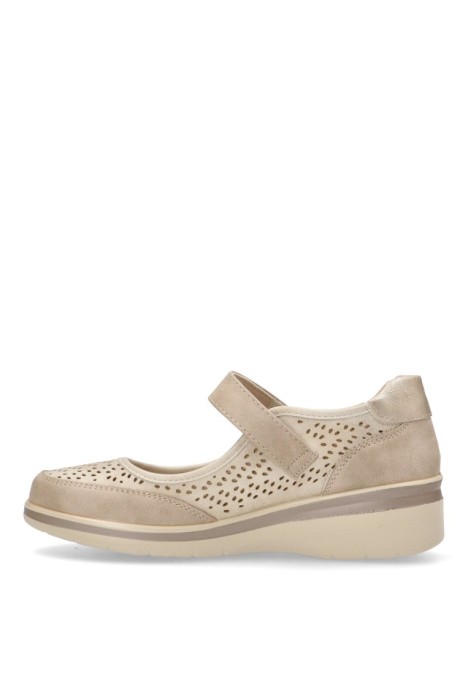 Zapato de mujer AMARPIES amd28401 beige sintetico suela plana