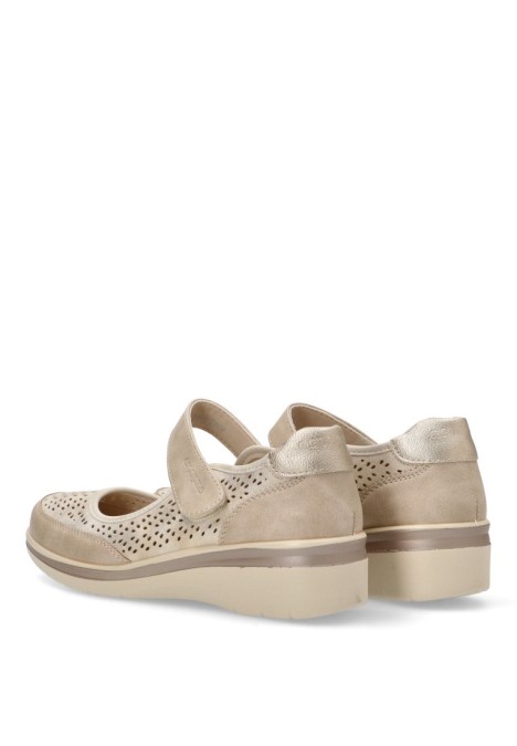 Zapato de mujer AMARPIES amd28401 beige sintetico suela plana