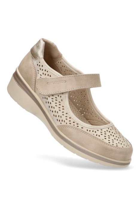 Zapato de mujer AMARPIES amd28401 beige sintetico suela plana
