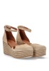 Alpargata de mujer POPA cantalar serraje beige piel cuña alta