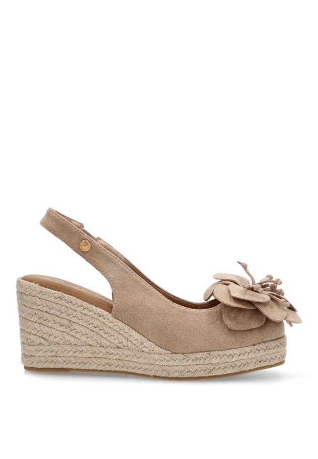 Alpargata de mujer BUONAROTTI cf5182 beige antelina cuña media