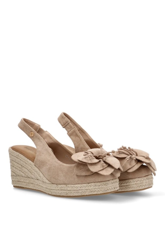 Alpargata de mujer BUONAROTTI cf5182 beige antelina cuña media