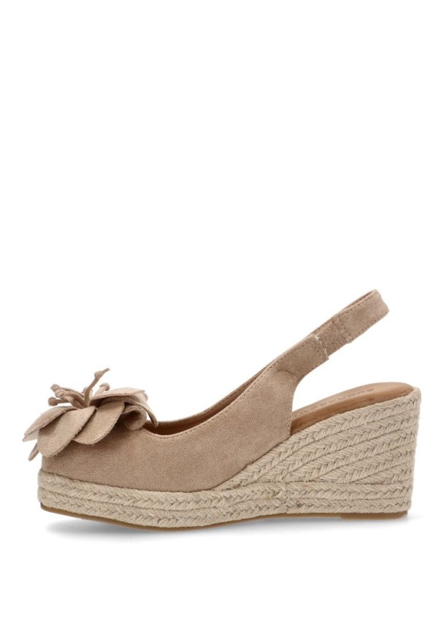 Alpargata de mujer BUONAROTTI cf5182 beige antelina cuña media