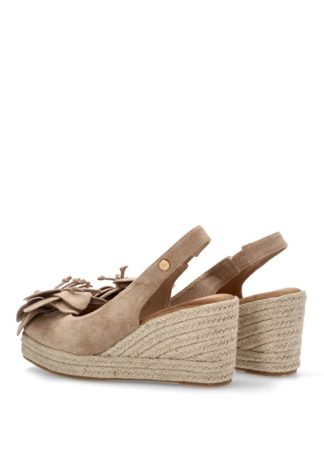 Alpargata de mujer BUONAROTTI cf5182 beige antelina cuña media