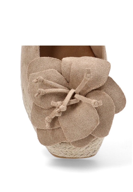 Alpargata de mujer BUONAROTTI cf5182 beige antelina cuña media