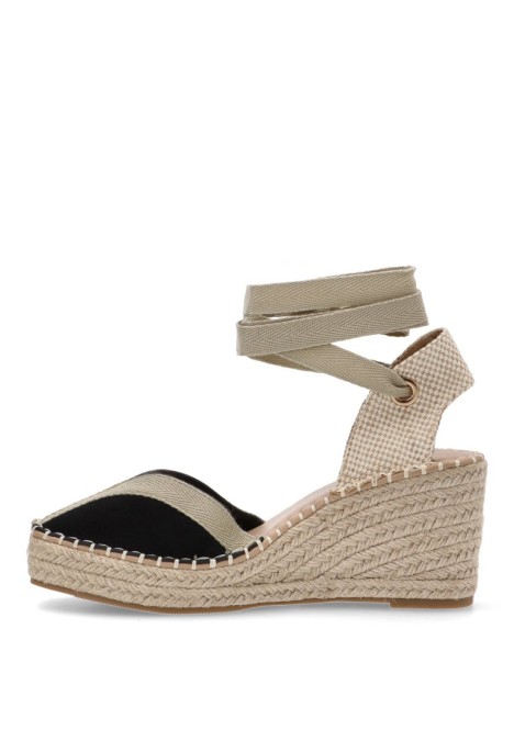 Alpargata de mujer BUONAROTTI cf5183 negro sintetico cuña media