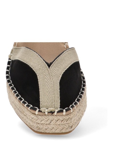 Alpargata de mujer BUONAROTTI cf5183 negro sintetico cuña media