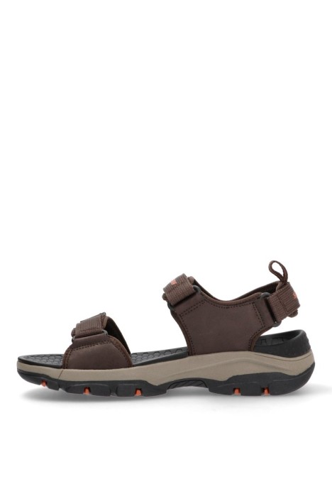 Sandalia de hombre SKECHERS 205112 marron sintetico suela plana