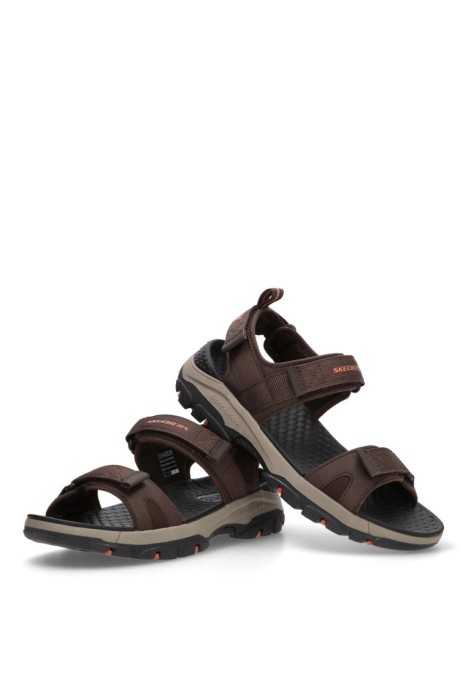 Sandalia de hombre SKECHERS 205112 marron sintetico suela plana
