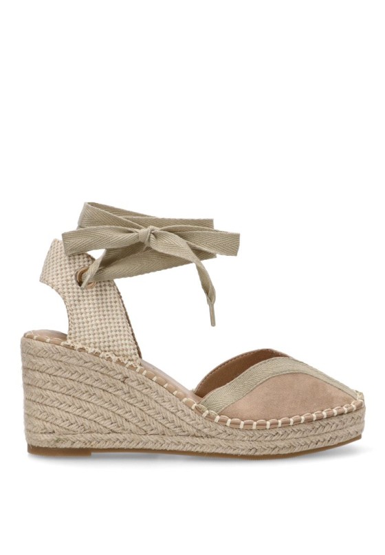 Alpargata de mujer BUONAROTTI cf5183 beige sintetico cuña media