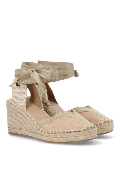 Alpargata de mujer BUONAROTTI cf5183 beige sintetico cuña media