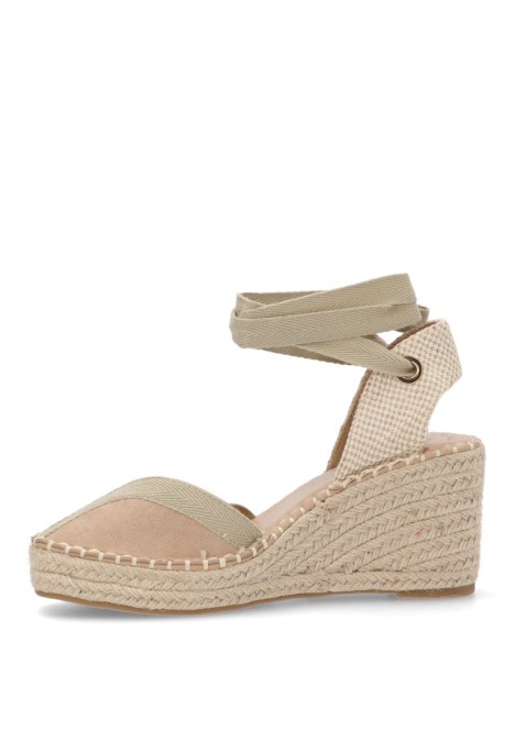 Alpargata de mujer BUONAROTTI cf5183 beige sintetico cuña media