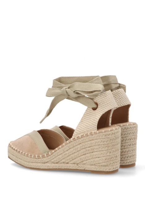 Alpargata de mujer BUONAROTTI cf5183 beige sintetico cuña media