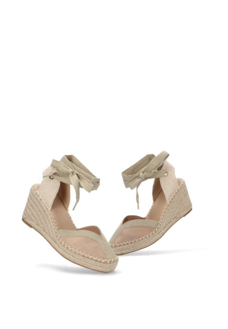 Alpargata de mujer BUONAROTTI cf5183 beige sintetico cuña media