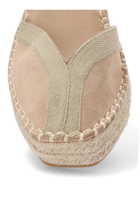 Alpargata de mujer BUONAROTTI cf5183 beige sintetico cuña media