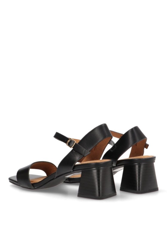 Sandalia de mujer LUNA TREND m4281 negro sintetico tacón medio