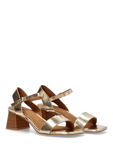 Sandalia de mujer LUNA TREND m4281 oro sintetico tacón medio