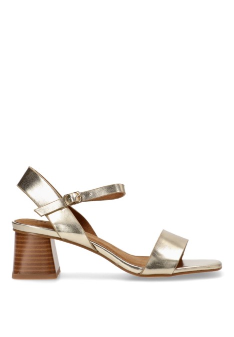 Sandalia de mujer LUNA TREND m4281 oro sintetico tacón medio